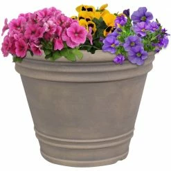 Sunnydaze Decor Franklin 20 in. Outdoor Flower Pot Planter in Beige -Sunnydaze Decor Sales beige sunnydaze decor plant pots dg 697 4f 1000