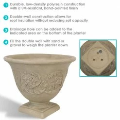 Sunnydaze Decor 16 in. Beige Darcy Poly Flower Pot Planter (4-Pack) 9 Sunnydaze Decor 16 in. Beige Darcy Poly Flower Pot Planter (4-Pack) -Sunnydaze Decor Sales beige sunnydaze decor plant pots dg 827 c3 1000