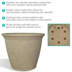 Sunnydaze Decor 24 in. Beige Anjelica Poly Single Flower Pot Planter 13 Sunnydaze Decor 24 in. Beige Anjelica Poly Single Flower Pot Planter -Sunnydaze Decor Sales beige sunnydaze decor plant pots dg 851 44 1000