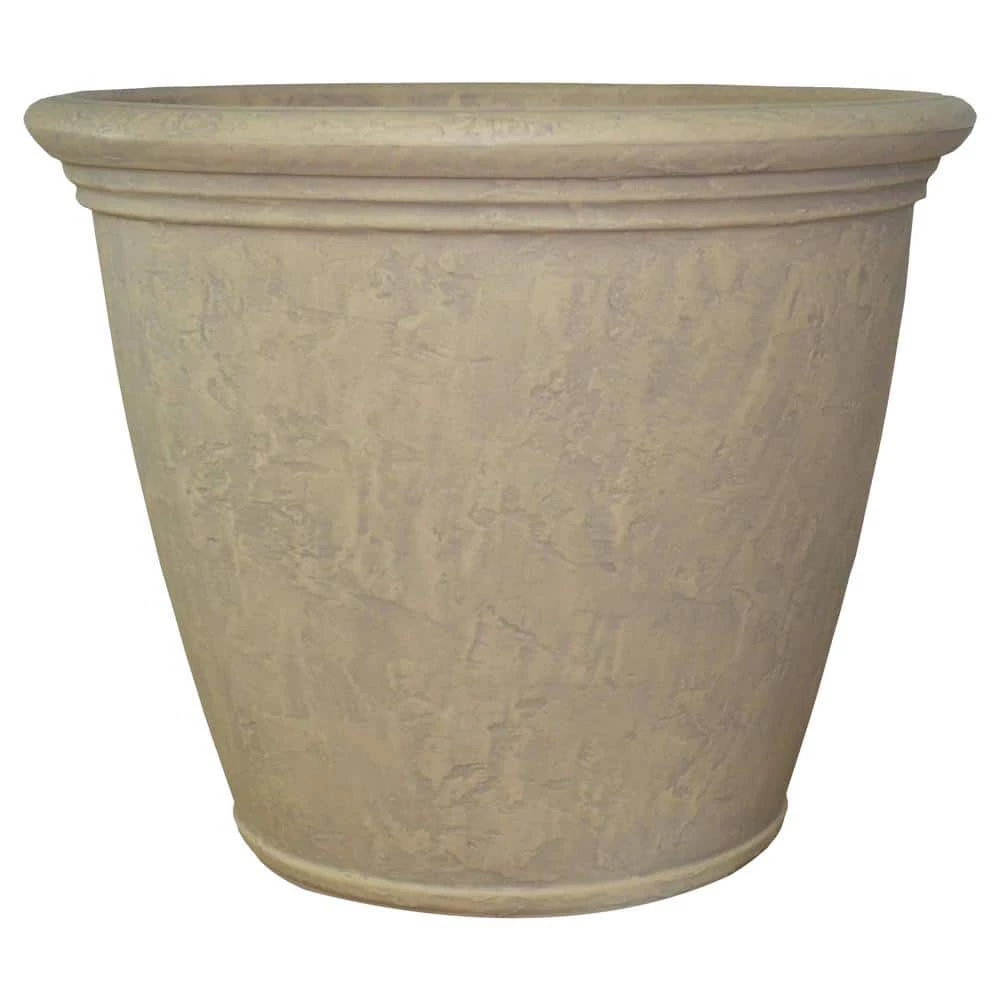 Sunnydaze Decor 24 in. Beige Anjelica Poly Single Flower Pot Planter 4 Sunnydaze Decor 24 in. Beige Anjelica Poly Single Flower Pot Planter - Image 4