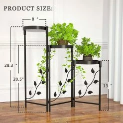 Dyiom 3 Tier Tall Black Metal Plant Stand Indoor Outdoor Plant Shelf for Plants Multiple Foldable Planter Rack Shelves -Sunnydaze Decor Sales black dyiom plant stands b09p78jz9v 4f 1000
