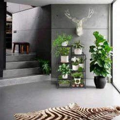 Dyiom 40 in. Black Metal Plant Stand Indoor Tall 6-Tiered Corner Plant Shelf Outdoor Patio Shelves for Multiple Plants -Sunnydaze Decor Sales black dyiom plant stands b09z23q67r 31 1000