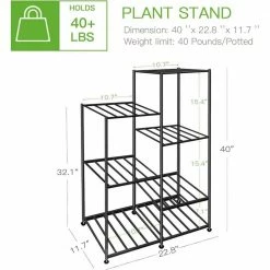 Dyiom 40 in. Black Metal Plant Stand Indoor Tall 6-Tiered Corner Plant Shelf Outdoor Patio Shelves for Multiple Plants -Sunnydaze Decor Sales black dyiom plant stands b09z23q67r 4f 1000