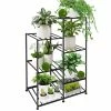 Dyiom 40 in. Black Metal Plant Stand Indoor Tall 6-Tiered Corner Plant Shelf Outdoor Patio Shelves for Multiple Plants