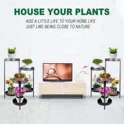 Dyiom 27.5 in. Black Metal Plant Stand Shelf for Indoor Outdoor Plants Multiple 6 Tier Tall Tiered Flower Pot Holder Stands -Sunnydaze Decor Sales black dyiom plant stands b09zdx8b9v 44 1000