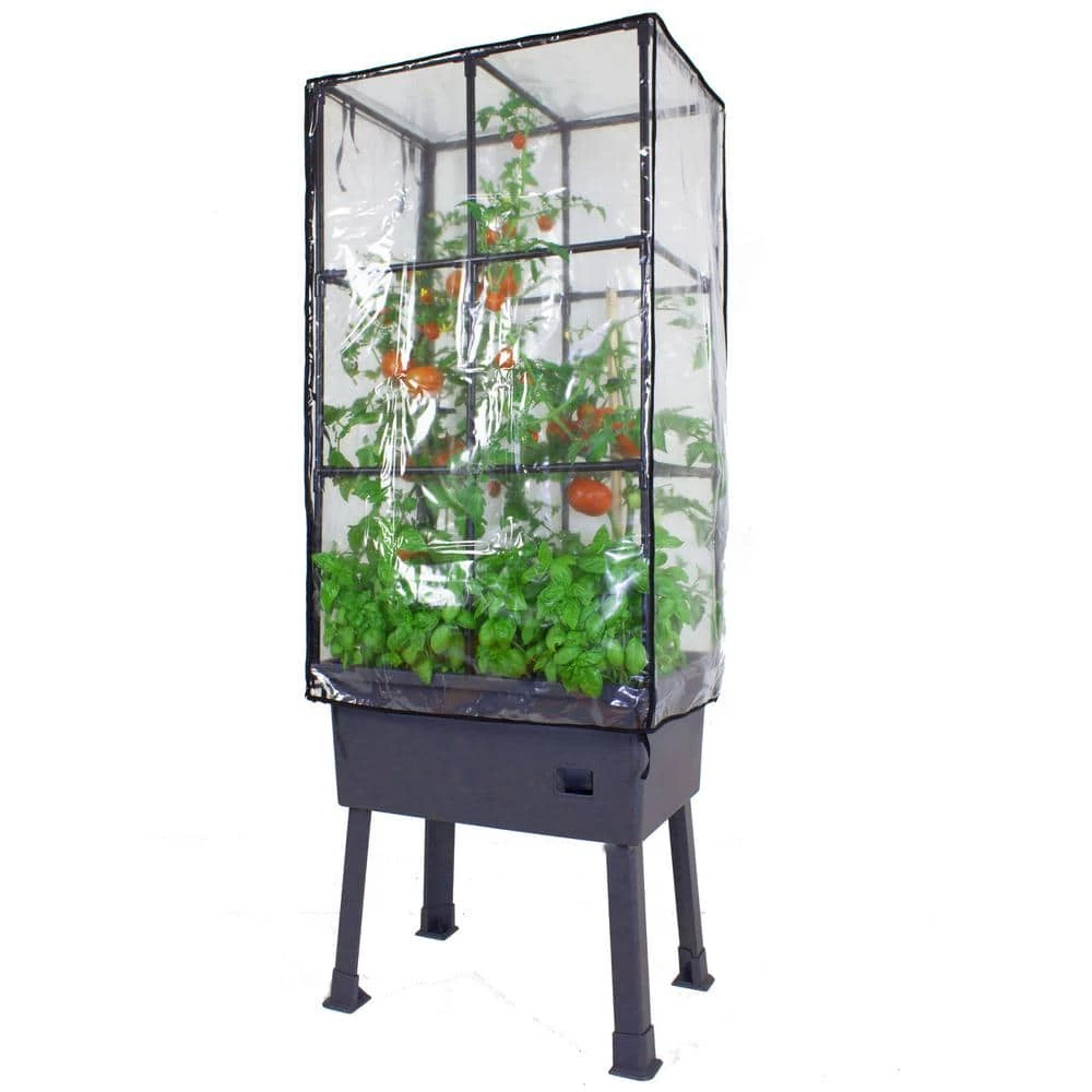 Frame It All Patio Ideas - 15.75 in. x 23.5 in. x 63 in. Self-Watering Raised Garden Bed with Trellis and Greenhouse Cover 4 Frame It All Patio Ideas - 15.75 in. x 23.5 in. x 63 in. Self-Watering Raised Garden Bed with Trellis and Greenhouse Cover - Image 4