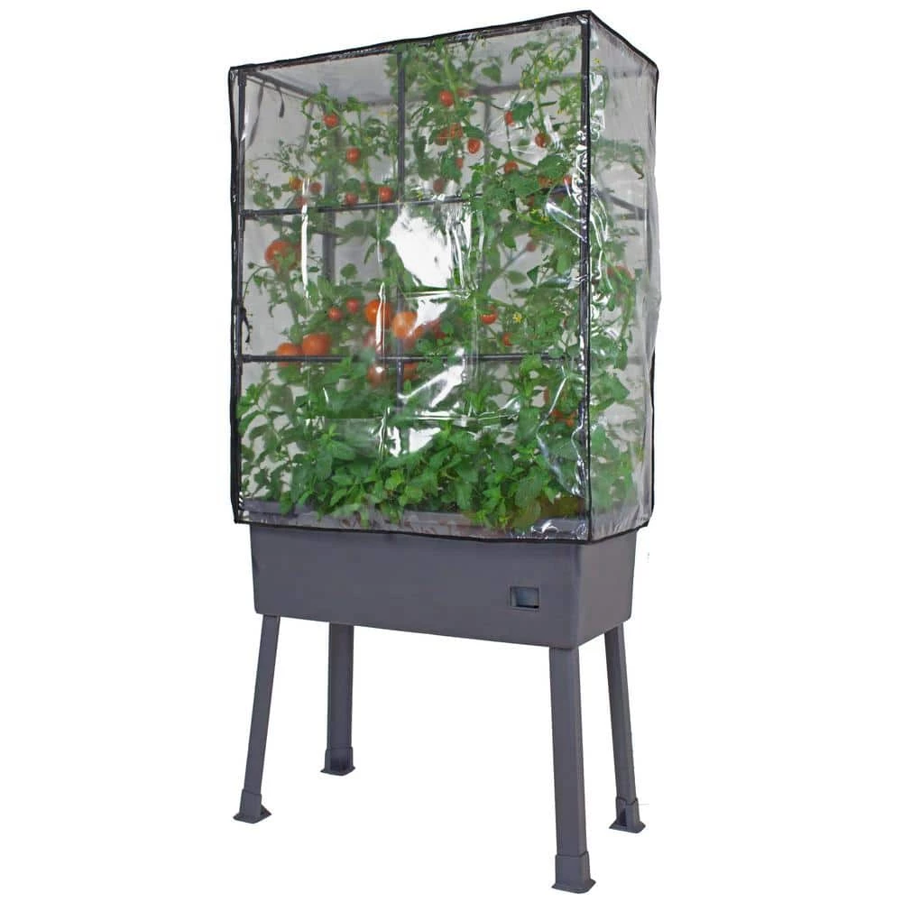 Frame It All Patio Ideas - 15.75 in. x 31.5 in. x 63 in. Self-Watering Raised Garden Bed with Trellis and Greenhouse Cover 4 Frame It All Patio Ideas - 15.75 in. x 31.5 in. x 63 in. Self-Watering Raised Garden Bed with Trellis and Greenhouse Cover - Image 4