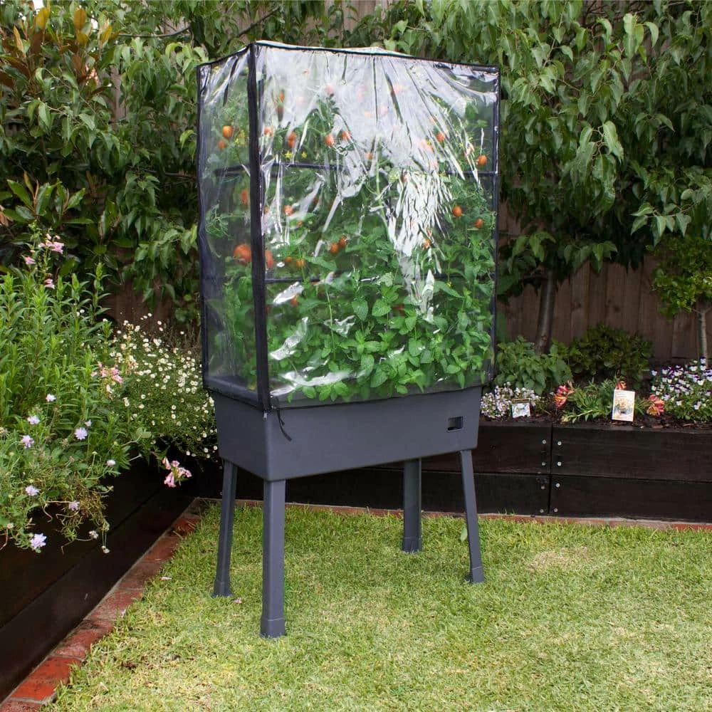 Frame It All Patio Ideas - 15.75 in. x 31.5 in. x 63 in. Self-Watering Raised Garden Bed with Trellis and Greenhouse Cover 3 Frame It All Patio Ideas - 15.75 in. x 31.5 in. x 63 in. Self-Watering Raised Garden Bed with Trellis and Greenhouse Cover - Image 3