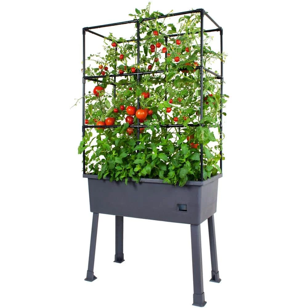 Frame It All Patio Ideas - 15.75 in. x 31.5 in. x 63 in. Self-Watering Raised Garden Bed with Trellis and Greenhouse Cover 1 Frame It All Patio Ideas - 15.75 in. x 31.5 in. x 63 in. Self-Watering Raised Garden Bed with Trellis and Greenhouse Cover
