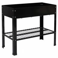Sunnydaze Decor Sunnydaze Black Raised Steel Garden Bed with Mesh Shelf -Sunnydaze Decor Sales black sunnydaze decor elevated garden beds hb 774 66 1000