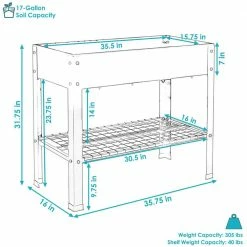 Sunnydaze Decor Sunnydaze Black Raised Steel Garden Bed with Mesh Shelf -Sunnydaze Decor Sales black sunnydaze decor elevated garden beds hb 774 c3 1000