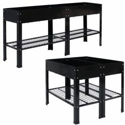 Sunnydaze Decor Sunnydaze Black Raised Steel Garden Bed with Mesh Shelf -Sunnydaze Decor Sales black sunnydaze decor elevated garden beds hb 774 fa 1000