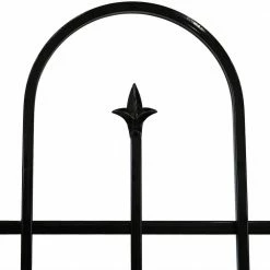 Sunnydaze Decor 38 in. x 49 in. per Panel, 8 ft. Overall Metal Decorative Finial Garden Landscape Border Fence in Black (2-Piece) -Sunnydaze Decor Sales black sunnydaze decor garden fencing hmi 795 44 1000