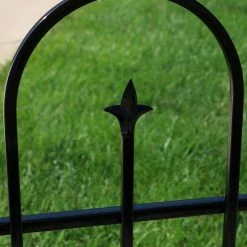 Sunnydaze Decor 38 in. x 49 in. per Panel, 8 ft. Overall Metal Decorative Finial Garden Landscape Border Fence in Black (2-Piece) -Sunnydaze Decor Sales black sunnydaze decor garden fencing hmi 795 fa 1000