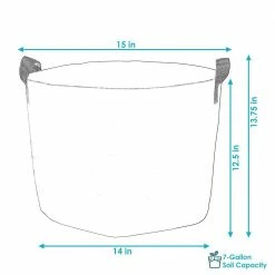 Sunnydaze Decor 7 Gal. Plastic Garden Grown Bag with Handles - Non-Woven Polypropylene Fabric (1-Pack) -Sunnydaze Decor Sales black sunnydaze decor grow bags wgs 289 44 1000