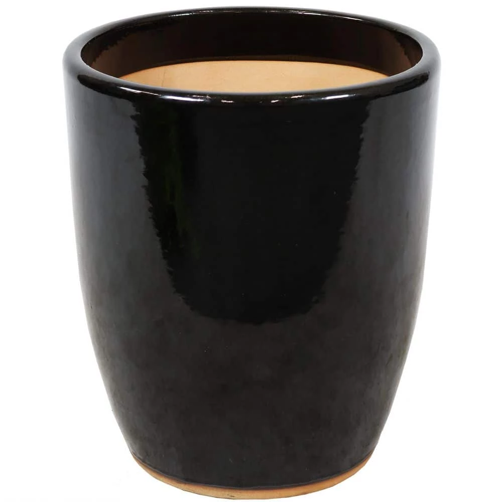 Sunnydaze Decor Captivating Vista 14 in. Obsidian Ceramic Indoor/Outdoor Planter 1 Sunnydaze Decor Captivating Vista 14 in. Obsidian Ceramic Indoor/Outdoor Planter