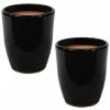 Sunnydaze Decor 2 Captivating Vista 11 in. Obsidian Ceramic Indoor/Outdoor Planters