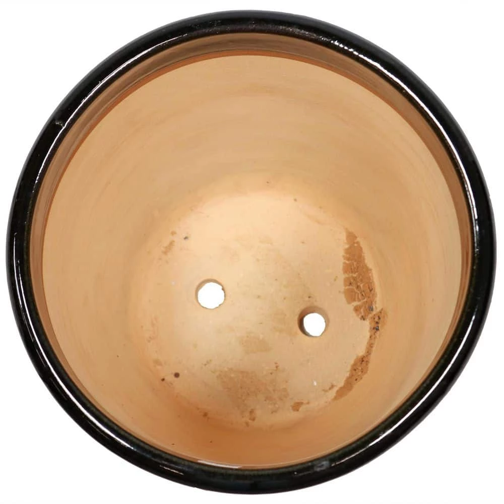 Sunnydaze Decor 2 Captivating Vista 11 in. Obsidian Ceramic Indoor/Outdoor Planters 9 Sunnydaze Decor 2 Captivating Vista 11 in. Obsidian Ceramic Indoor/Outdoor Planters - Image 9