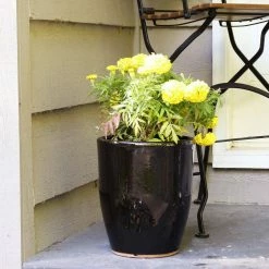 Sunnydaze Decor 2 Captivating Vista 11 in. Obsidian Ceramic Indoor/Outdoor Planters 16 Sunnydaze Decor 2 Captivating Vista 11 in. Obsidian Ceramic Indoor/Outdoor Planters -Sunnydaze Decor Sales black sunnydaze decor plant pots ap 003 fa 1000