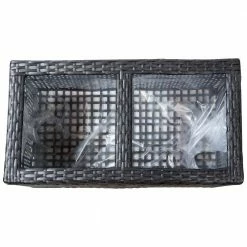 Sunnydaze Decor Black Sunnydaze 2-Section Rectangle Polypropylene Indoor Plastic Planters - (Set of 2) -Sunnydaze Decor Sales black sunnydaze decor plant pots nhu 539 44 1000