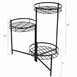 Sunnydaze Decor 22 in. Black Iron 3-Tiered Plant Stand (2-Pack) -Sunnydaze Decor Sales black sunnydaze decor plant stands hmi 729 4f 1000