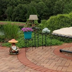 Sunnydaze Decor Metal Iron Plant Stand with Scroll Design in Black (Set of 3) -Sunnydaze Decor Sales black sunnydaze decor plant stands hmi 740 fa 1000