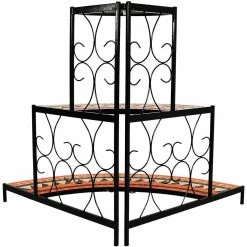 Sunnydaze Decor 40 in. Mosaic Tiled Steel Corner Plant Stand Shelf -Sunnydaze Decor Sales black sunnydaze decor plant stands kf 3mts mc 76 1000