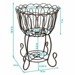 Sunnydaze Decor Sunnydaze 18.5 in. Basket Style Indoor/Outdoor Black Metal Planter Stand -Sunnydaze Decor Sales black sunnydaze decor plant stands lci 088 4f 1000
