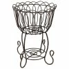 Sunnydaze Decor Sunnydaze 18.5 in. Basket Style Indoor/Outdoor Black Metal Planter Stand