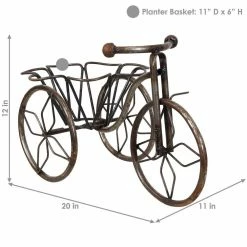 Sunnydaze Decor Sunnydaze 12 in. Tricycle Style Indoor/Outdoor Black Metal Planter Stand Basket -Sunnydaze Decor Sales black sunnydaze decor plant stands lci 095 44 1000