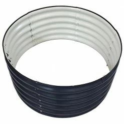 Sunnydaze Decor Sunnydaze 36 in. (91.44 cm) Round Galvalume Steel Raised Garden Bed - Dark Gray -Sunnydaze Decor Sales black sunnydaze decor raised planter boxes hst 952 44 1000