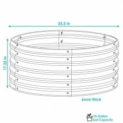 Sunnydaze Decor Sunnydaze 36 in. (91.44 cm) Round Galvalume Steel Raised Garden Bed - Dark Gray -Sunnydaze Decor Sales black sunnydaze decor raised planter boxes hst 952 c3 1000