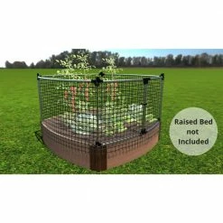 Frame It All 48 in. x 24 in. x 48 in. Stainless Steel Curved Stack and Extend Animal Barrier and Trellis