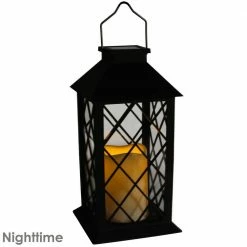Sunnydaze Decor 11 in. Concord Black Solar LED Candle Outdoor Lantern (2-Pack) -Sunnydaze Decor Sales blacks sunnydaze decor citronella candles torches for 766 2pk 1f 1000