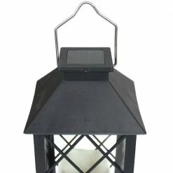 Sunnydaze Decor 11 in. Concord Black Solar LED Candle Outdoor Lantern (2-Pack) -Sunnydaze Decor Sales blacks sunnydaze decor citronella candles torches for 766 2pk 4f 1000
