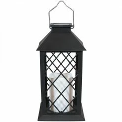 Sunnydaze Decor 11 in. Concord Black Solar LED Candle Outdoor Lantern (2-Pack) -Sunnydaze Decor Sales blacks sunnydaze decor citronella candles torches for 766 2pk c3 1000