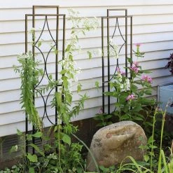 Sunnydaze Decor 48 in. Steel Chic Diamonds Design Garden Plant Trellis - (Set of 2) -Sunnydaze Decor Sales blacks sunnydaze decor garden trellises hbm 635 44 1000