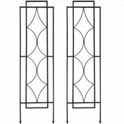 Sunnydaze Decor 48 in. Steel Chic Diamonds Design Garden Plant Trellis - (Set of 2)