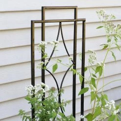 Sunnydaze Decor 48 in. Steel Chic Diamonds Design Garden Plant Trellis - (Set of 2) -Sunnydaze Decor Sales blacks sunnydaze decor garden trellises hbm 635 76 1000
