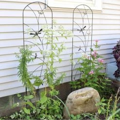 Sunnydaze Decor 55 in. Steel Dragonfly Delight Decorative Garden Trellis - (Set of 2) 14 Sunnydaze Decor 55 in. Steel Dragonfly Delight Decorative Garden Trellis - (Set of 2) -Sunnydaze Decor Sales blacks sunnydaze decor garden trellises hbm 642 fa 1000