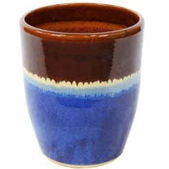 Sunnydaze Decor Captivating Vista 14 in. Beachcomber Ceramic Indoor/Outdoor Planter
