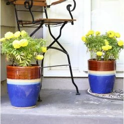 Sunnydaze Decor 2 Captivating Vista 11 in. Beachcomber Ceramic Indoor/Outdoor Planters 11 Sunnydaze Decor 2 Captivating Vista 11 in. Beachcomber Ceramic Indoor/Outdoor Planters -Sunnydaze Decor Sales blue sunnydaze decor plant pots ap 002 66 1000