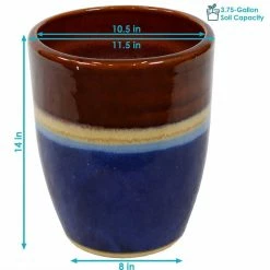 Sunnydaze Decor 2 Captivating Vista 11 in. Beachcomber Ceramic Indoor/Outdoor Planters 12 Sunnydaze Decor 2 Captivating Vista 11 in. Beachcomber Ceramic Indoor/Outdoor Planters -Sunnydaze Decor Sales blue sunnydaze decor plant pots ap 002 c3 1000