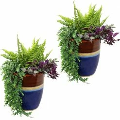 Sunnydaze Decor 2 Captivating Vista 11 in. Beachcomber Ceramic Indoor/Outdoor Planters 16 Sunnydaze Decor 2 Captivating Vista 11 in. Beachcomber Ceramic Indoor/Outdoor Planters -Sunnydaze Decor Sales blue sunnydaze decor plant pots ap 002 fa 1000
