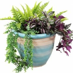 Sunnydaze Decor Purlieu 15 in. Shoreline Ceramic Indoor/Outdoor Planter -Sunnydaze Decor Sales blue sunnydaze decor plant pots ap 004 1f 1000