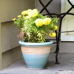 Sunnydaze Decor 2 Purlieu 12 in. Shoreline Ceramic Indoor/Outdoor Planters -Sunnydaze Decor Sales blue sunnydaze decor plant pots ap 006 76 1000