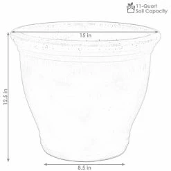 Sunnydaze Decor Studio 15 in. Blue Ceramic Indoor/Outdoor Planter -Sunnydaze Decor Sales blue sunnydaze decor plant pots ap 971 4f 1000