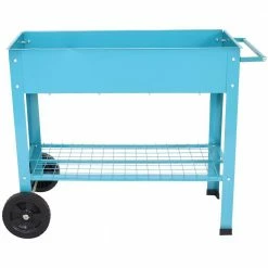 Sunnydaze Decor Galvanized Steel Mobile Raised Garden Bed Cart in Blue 14 Sunnydaze Decor Galvanized Steel Mobile Raised Garden Bed Cart in Blue -Sunnydaze Decor Sales blue sunnydaze decor raised planter boxes hb 229 4f 1000