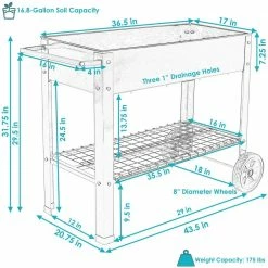 Sunnydaze Decor Galvanized Steel Mobile Raised Garden Bed Cart in Blue 17 Sunnydaze Decor Galvanized Steel Mobile Raised Garden Bed Cart in Blue -Sunnydaze Decor Sales blue sunnydaze decor raised planter boxes hb 229 fa 1000