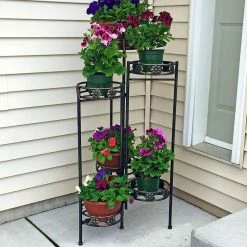 Sunnydaze Decor 45 in. Indoor-Outdoor 6-Tiered Folding Metal Plant Flower Stand -Sunnydaze Decor Sales bronze sunnydaze decor plant stands kf 6ffs 31 1000
